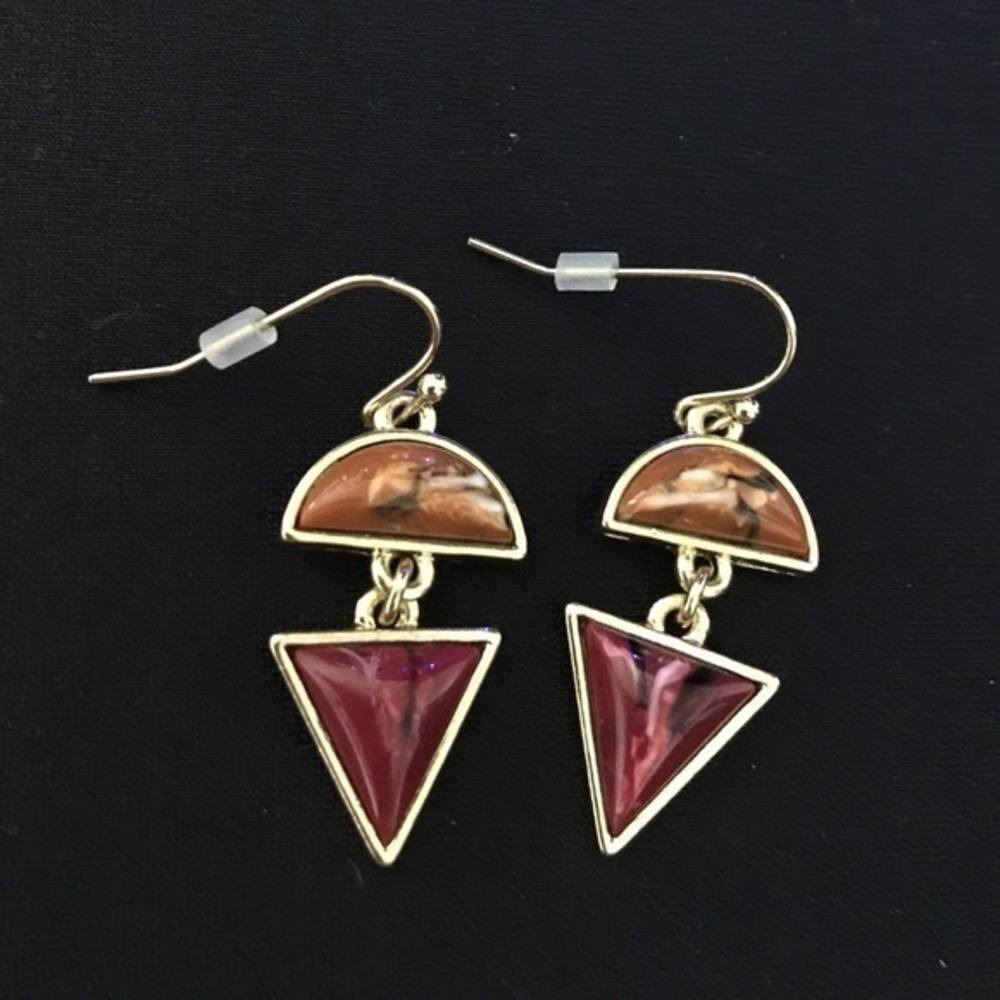 Gorgeous geometric enamel Dangle earrings j01a
